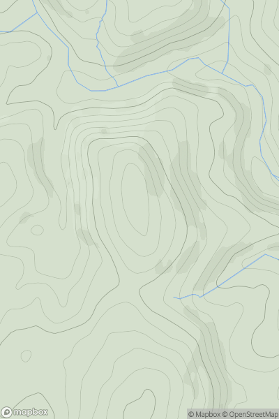 Thumbnail image for Hangman's Hill [Welsh Borders S] showing contour plot for surrounding peak
